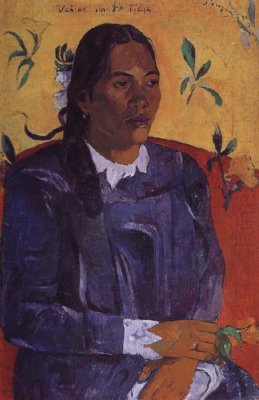 Woman holding flowers, Paul Gauguin